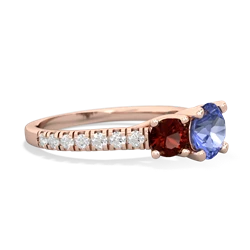 Tanzanite Pave Trellis 14K Rose Gold ring R5500