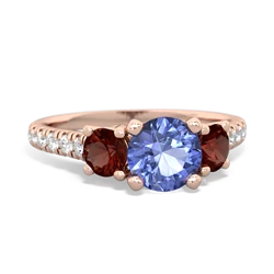 Tanzanite Pave Trellis 14K Rose Gold ring R5500