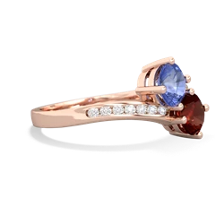 Tanzanite Channel Set Two Stone 14K Rose Gold ring R5303