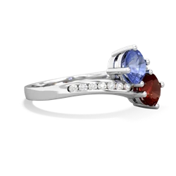 Tanzanite Channel Set Two Stone 14K White Gold ring R5303