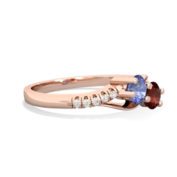 Tanzanite Infinity Pave Two Stone 14K Rose Gold ring R5285