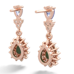 Tanzanite Halo Pear Dangle 14K Rose Gold earrings E1882