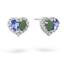 Tanzanite Halo 14K White Gold earrings E7008