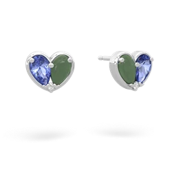 Tanzanite 'Our Heart' 14K White Gold earrings E5072