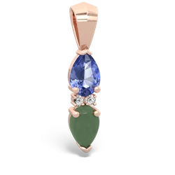 Tanzanite Bowtie Drop 14K Rose Gold pendant P0865