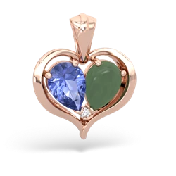 Tanzanite Two Become One 14K Rose Gold pendant P5330