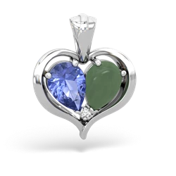 Tanzanite Two Become One 14K White Gold pendant P5330