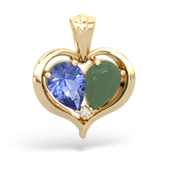 Tanzanite Two Become One 14K Yellow Gold pendant P5330