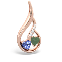 Tanzanite Keepsake Curves 14K Rose Gold pendant P5450