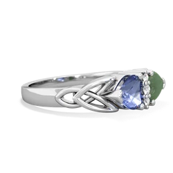 Tanzanite Celtic Knot Double Heart 14K White Gold ring R5040