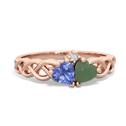 Tanzanite Heart To Heart Braid 14K Rose Gold ring R5870