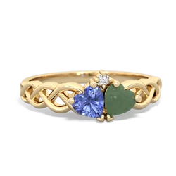 Tanzanite Heart To Heart Braid 14K Yellow Gold ring R5870