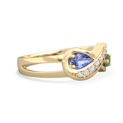 Tanzanite Diamond Infinity 14K Yellow Gold ring R5390