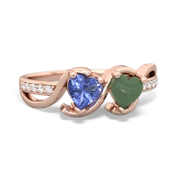 Tanzanite Side By Side 14K Rose Gold ring R3090