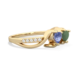 Tanzanite Side By Side 14K Yellow Gold ring R3090