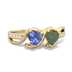 Tanzanite Side By Side 14K Yellow Gold ring R3090