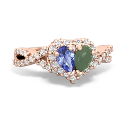 Tanzanite Diamond Twist 'One Heart' 14K Rose Gold ring R2640HRT