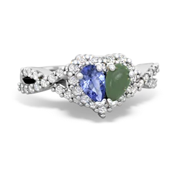 Tanzanite Diamond Twist 'One Heart' 14K White Gold ring R2640HRT