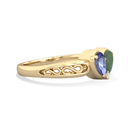 Tanzanite Filligree 'One Heart' 14K Yellow Gold ring R5070