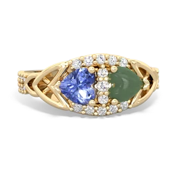 Tanzanite Sparkling Celtic Knot 14K Yellow Gold ring R2645