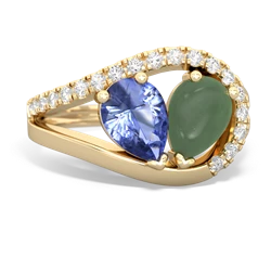 Tanzanite Nestled Heart Keepsake 14K Yellow Gold ring R5650