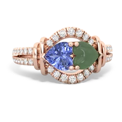 Tanzanite Art-Deco Keepsake 14K Rose Gold ring R5630