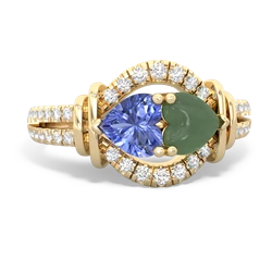 Tanzanite Art-Deco Keepsake 14K Yellow Gold ring R5630