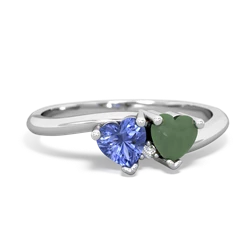 Tanzanite Sweethearts 14K White Gold ring R5260