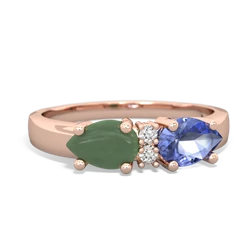 Tanzanite Pear Bowtie 14K Rose Gold ring R0865