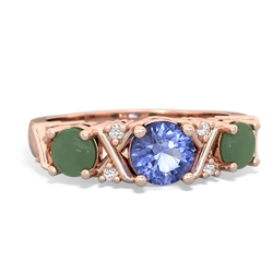 Tanzanite Hugs And Kisses 14K Rose Gold ring R5016