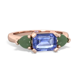 Tanzanite Three Stone 14K Rose Gold ring R5235