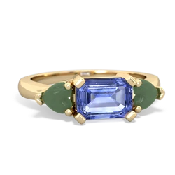 Tanzanite Three Stone 14K Yellow Gold ring R5235