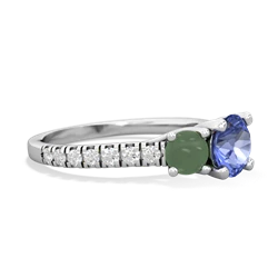 Tanzanite Pave Trellis 14K White Gold ring R5500