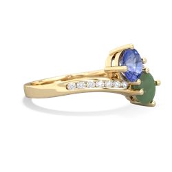 Tanzanite Channel Set Two Stone 14K Yellow Gold ring R5303