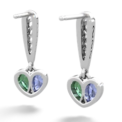 Tanzanite Filligree Heart 14K White Gold earrings E5070