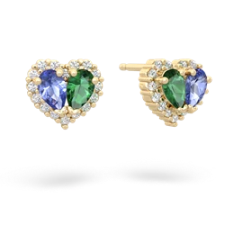 Tanzanite Halo 14K Yellow Gold earrings E7008