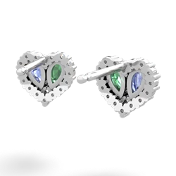 Tanzanite Halo 14K White Gold earrings E7008