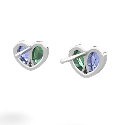 Tanzanite 'Our Heart' 14K White Gold earrings E5072