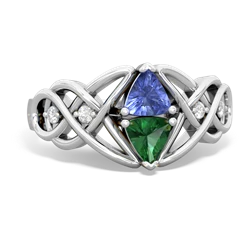 Tanzanite Keepsake Celtic Knot 14K White Gold ring R5300