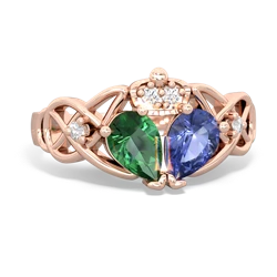 Tanzanite 'One Heart' Celtic Knot Claddagh 14K Rose Gold ring R5322