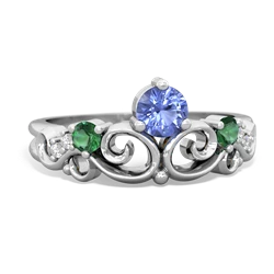 Tanzanite Crown Keepsake 14K White Gold ring R5740