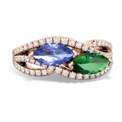 Tanzanite Diamond Rivers 14K Rose Gold ring R3070