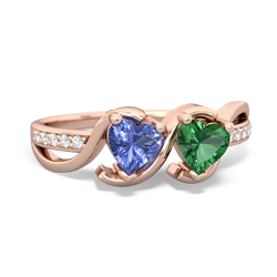 Tanzanite Side By Side 14K Rose Gold ring R3090