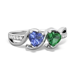 Tanzanite Side By Side 14K White Gold ring R3090