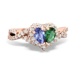 Tanzanite Diamond Twist 'One Heart' 14K Rose Gold ring R2640HRT