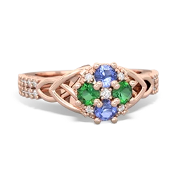 Tanzanite Celtic Knot Cluster Engagement 14K Rose Gold ring R26443RD