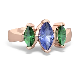 Tanzanite Three Peeks 14K Rose Gold ring R2433