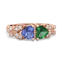 Tanzanite Diamond Butterflies 14K Rose Gold ring R5601