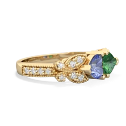 Tanzanite Diamond Butterflies 14K Yellow Gold ring R5601