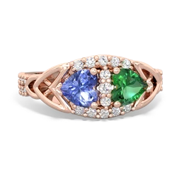 Tanzanite Sparkling Celtic Knot 14K Rose Gold ring R2645